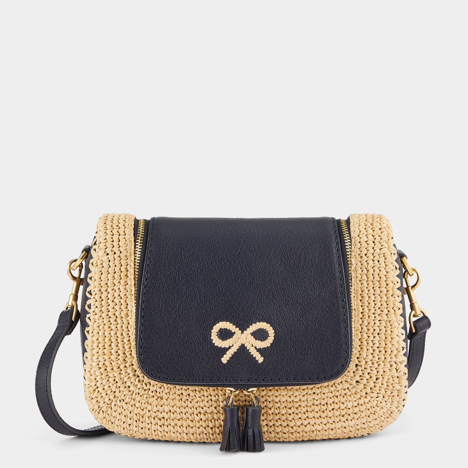 Raffia Vere Small Soft Satchel Cross-body | Anya Hindmarch EU