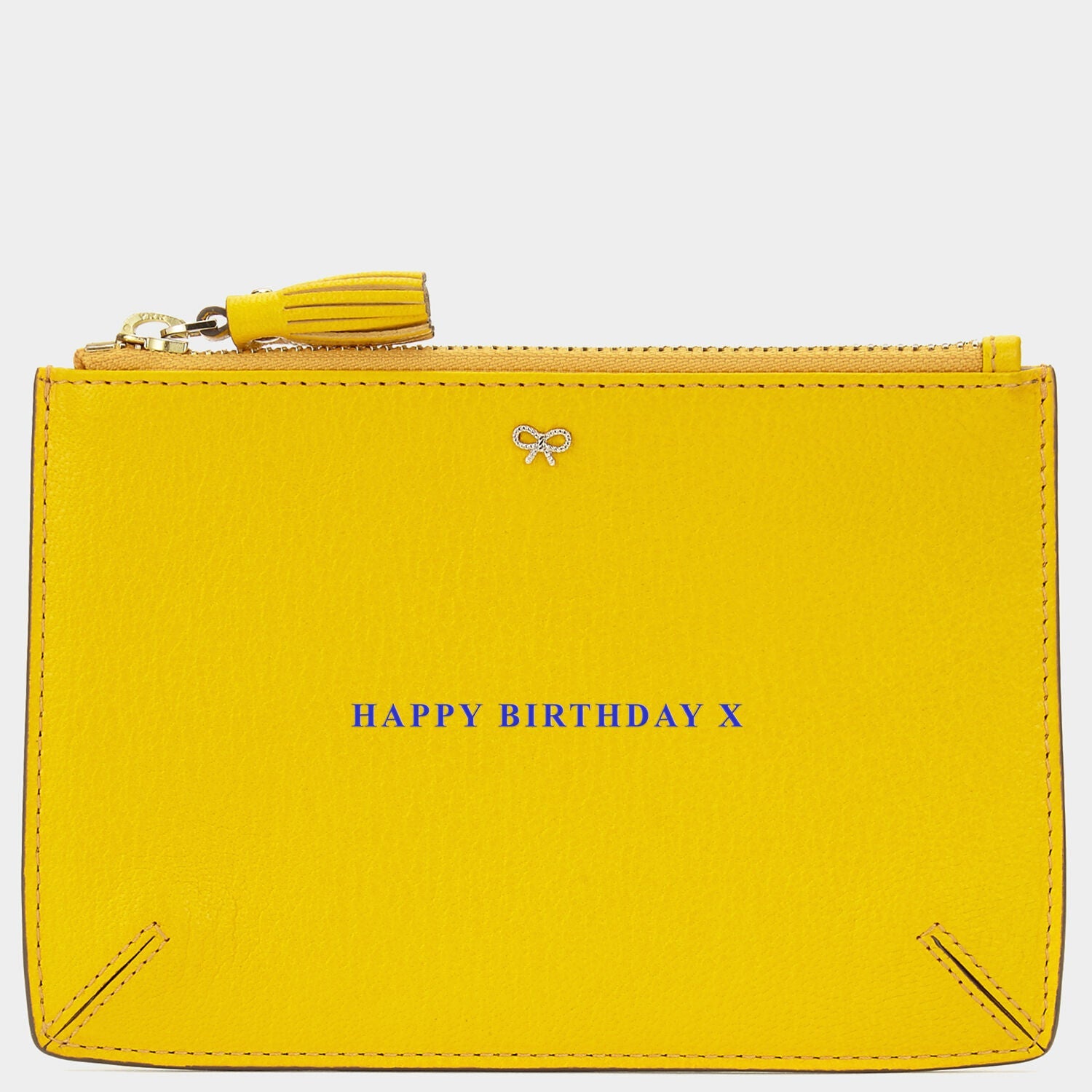 Small yellow sales clutch bag