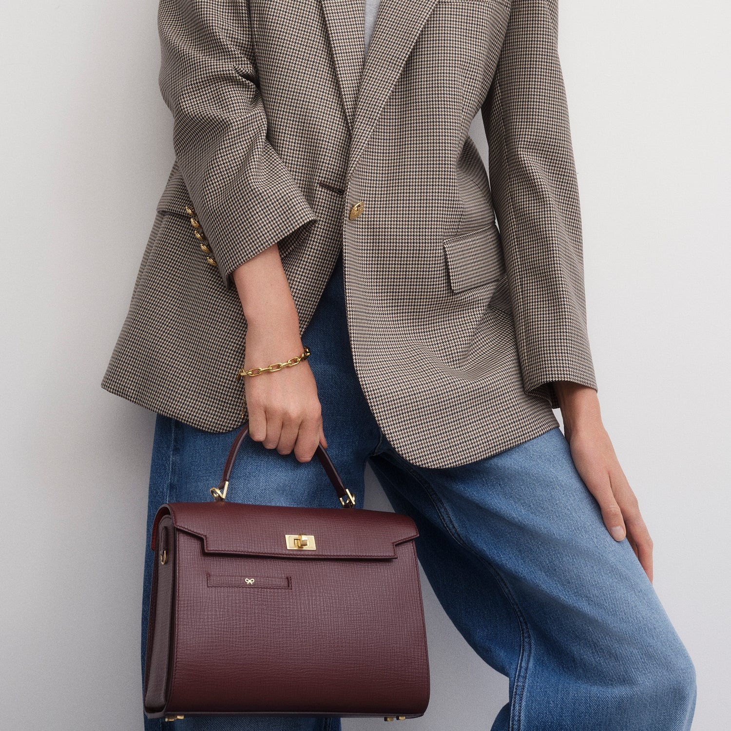 Mortimer Top Handle -

          
            Crosshatch Leather in Barolo Red  -
          

          Anya Hindmarch EU
