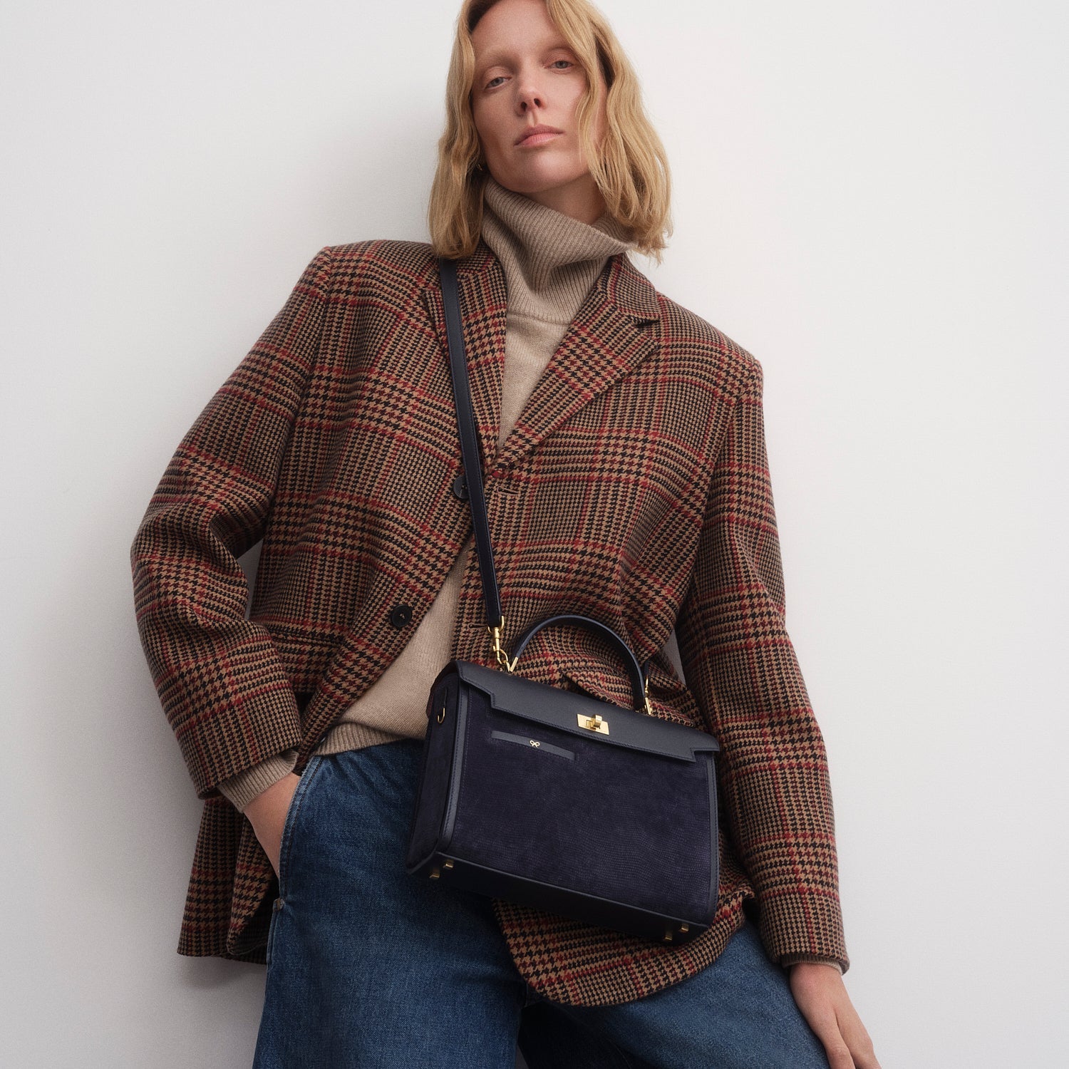 Mortimer Top Handle -

          
            Smooth Leather in Marine Blue -
          

          Anya Hindmarch EU
