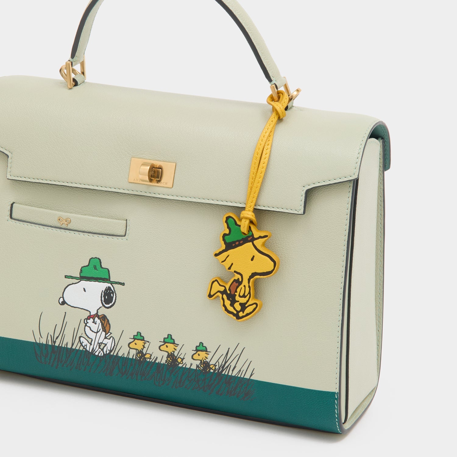 Peanuts Snoopy Mortimer Top Handle -

          
            Capra Leather in Eau De Nil Green -
          

          Anya Hindmarch EU
