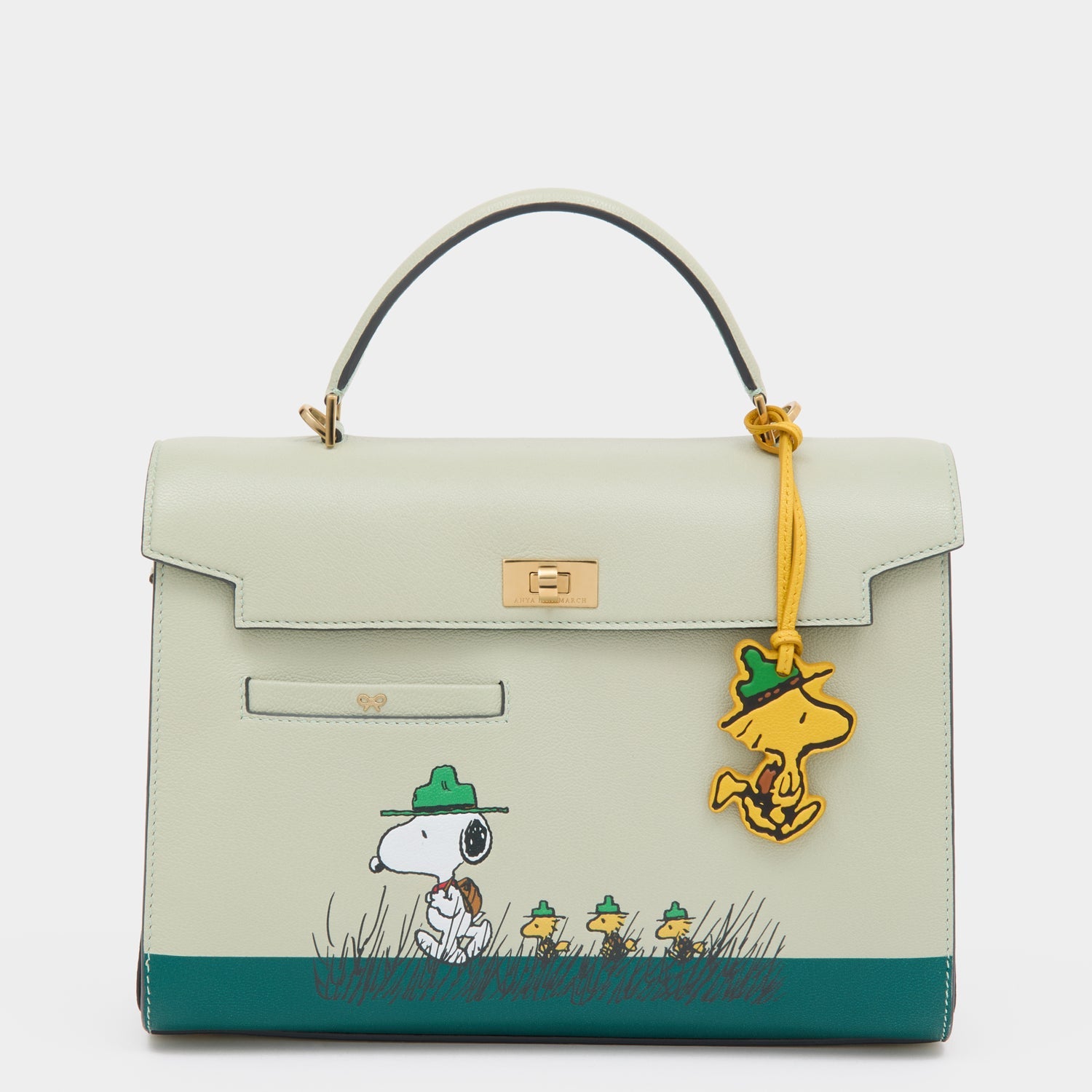 Peanuts Snoopy Mortimer Top Handle -

          
            Capra Leather in Eau De Nil Green -
          

          Anya Hindmarch EU
