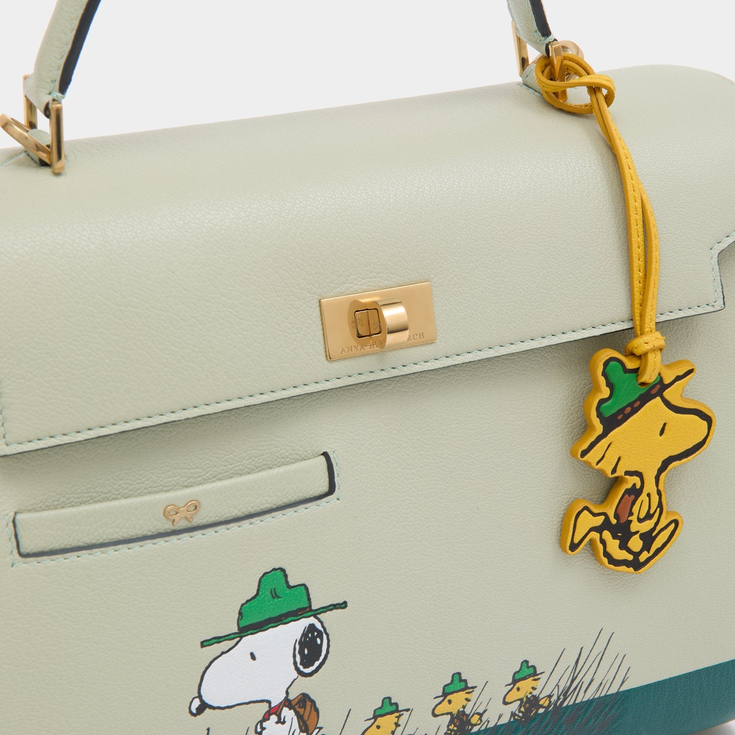 Peanuts Snoopy Mortimer Top Handle -

          
            Capra Leather in Eau De Nil Green -
          

          Anya Hindmarch EU
