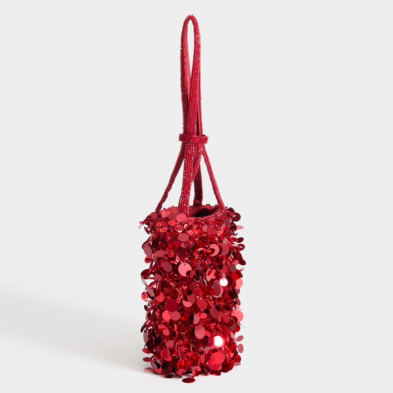 Anya Brands Imperial Leather Mini Bucket Bag -

          
            Satin/Sequins in Red -
          

          Anya Hindmarch EU
