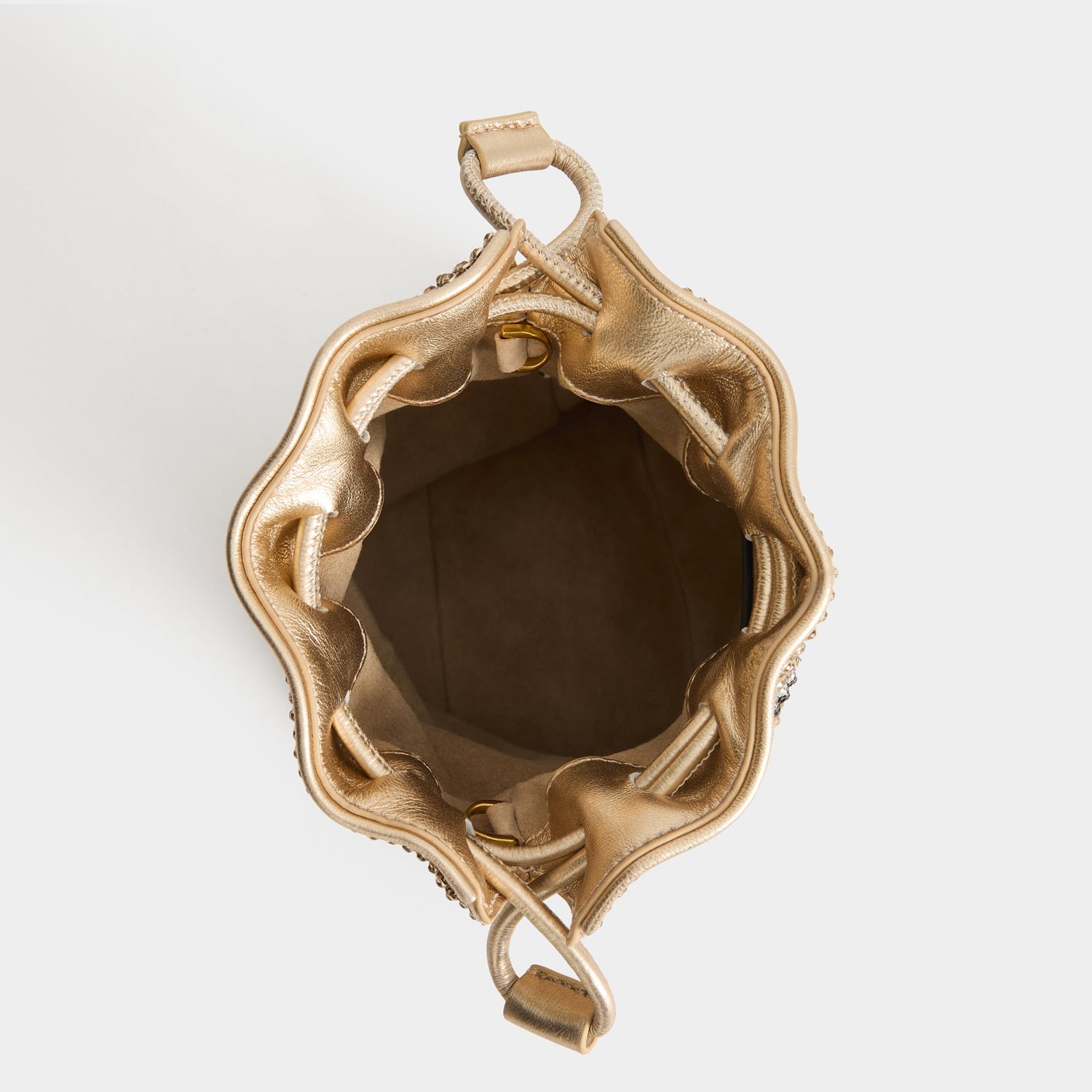 Eyes Crystal Drawstring Pouch -

          
            Crystal Mesh in Gold -
          

          Anya Hindmarch EU
