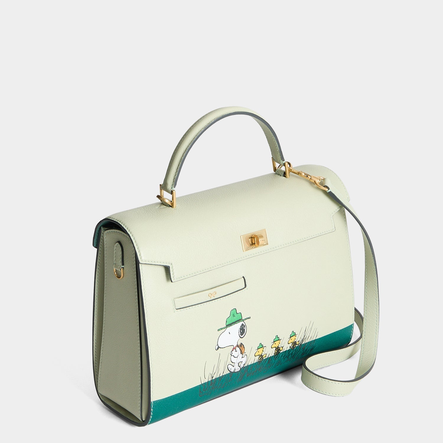 Peanuts Snoopy Mortimer Top Handle -

          
            Capra Leather in Eau De Nil Green -
          

          Anya Hindmarch EU
