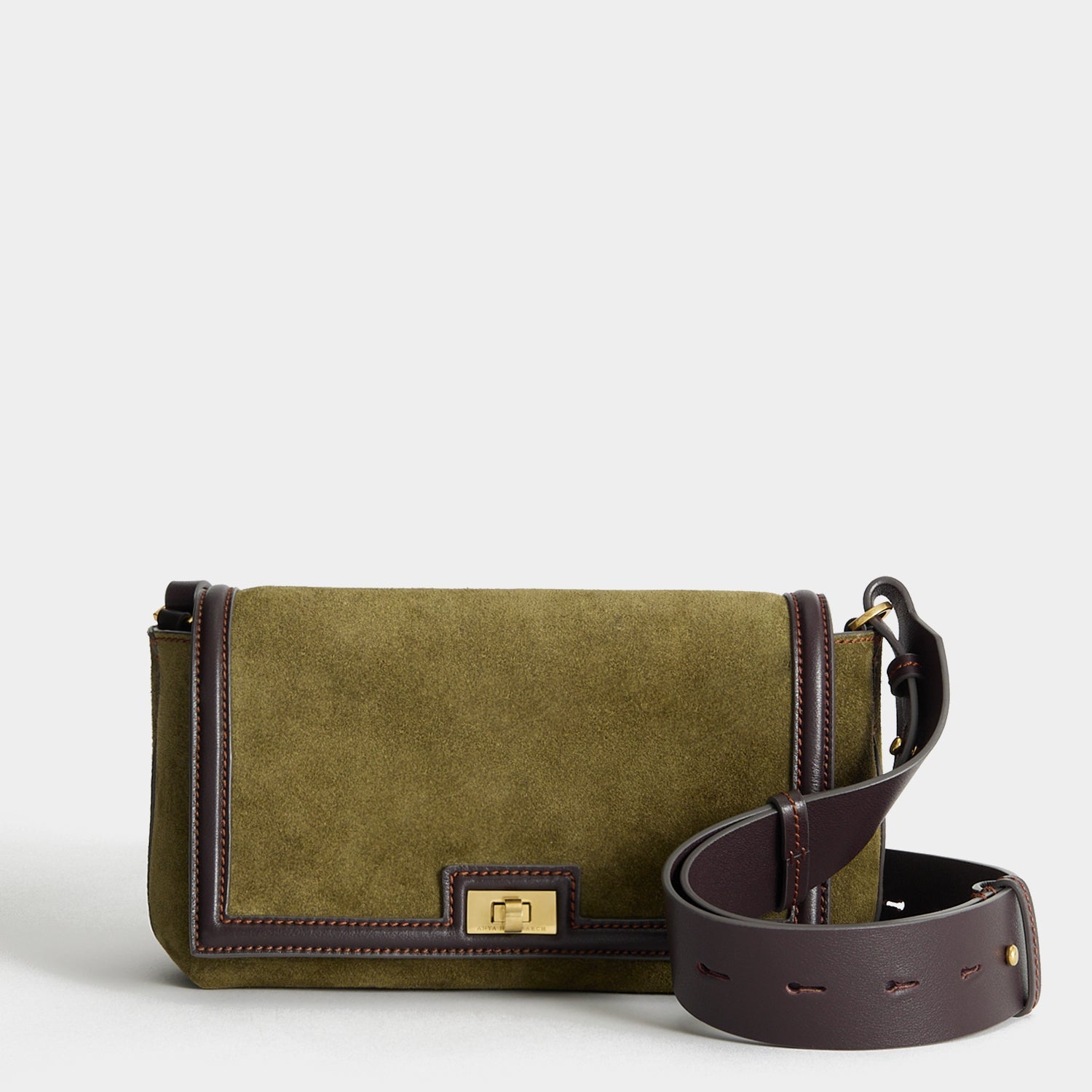 Mortimer Frame Cross-body -

          
            Suede Leather/Calf Leather in Bonsai green and Grape -
          

          Anya Hindmarch EU
