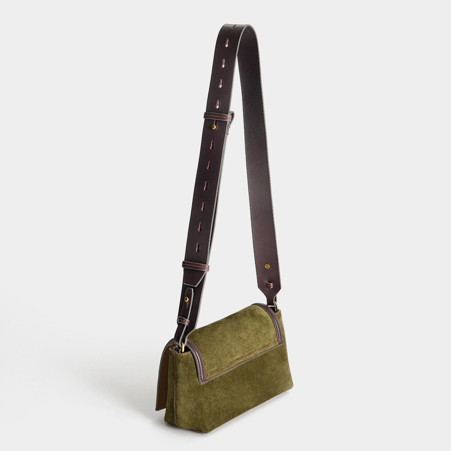 Mortimer Frame Cross-body -

          
            Suede Leather/Calf Leather in Bonsai green and Grape -
          

          Anya Hindmarch EU
