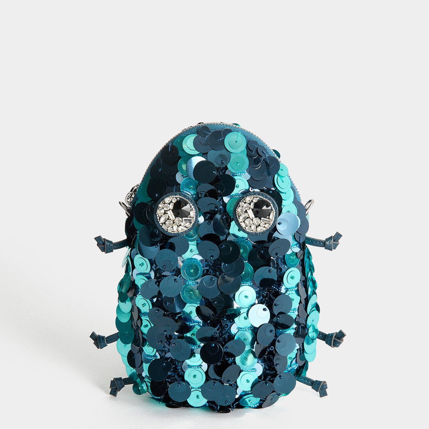 Embellished Bug Cross-body Pouch -

          
            Sequins in Petrol blue -
          

          Anya Hindmarch EU
