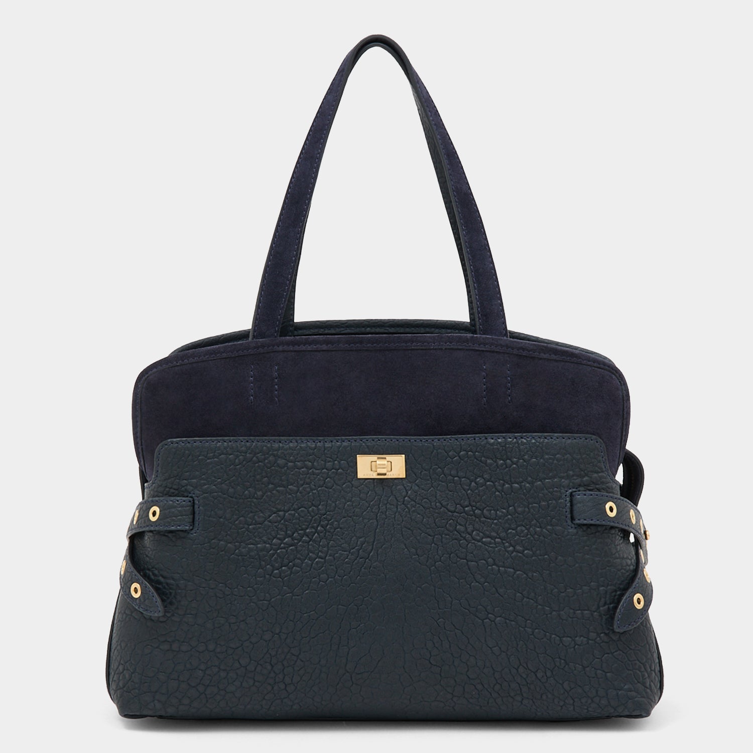 Wilson Eyelet Shoulder Bag -

          
            Suede Leather in Marine Blue -
          

          Anya Hindmarch EU
