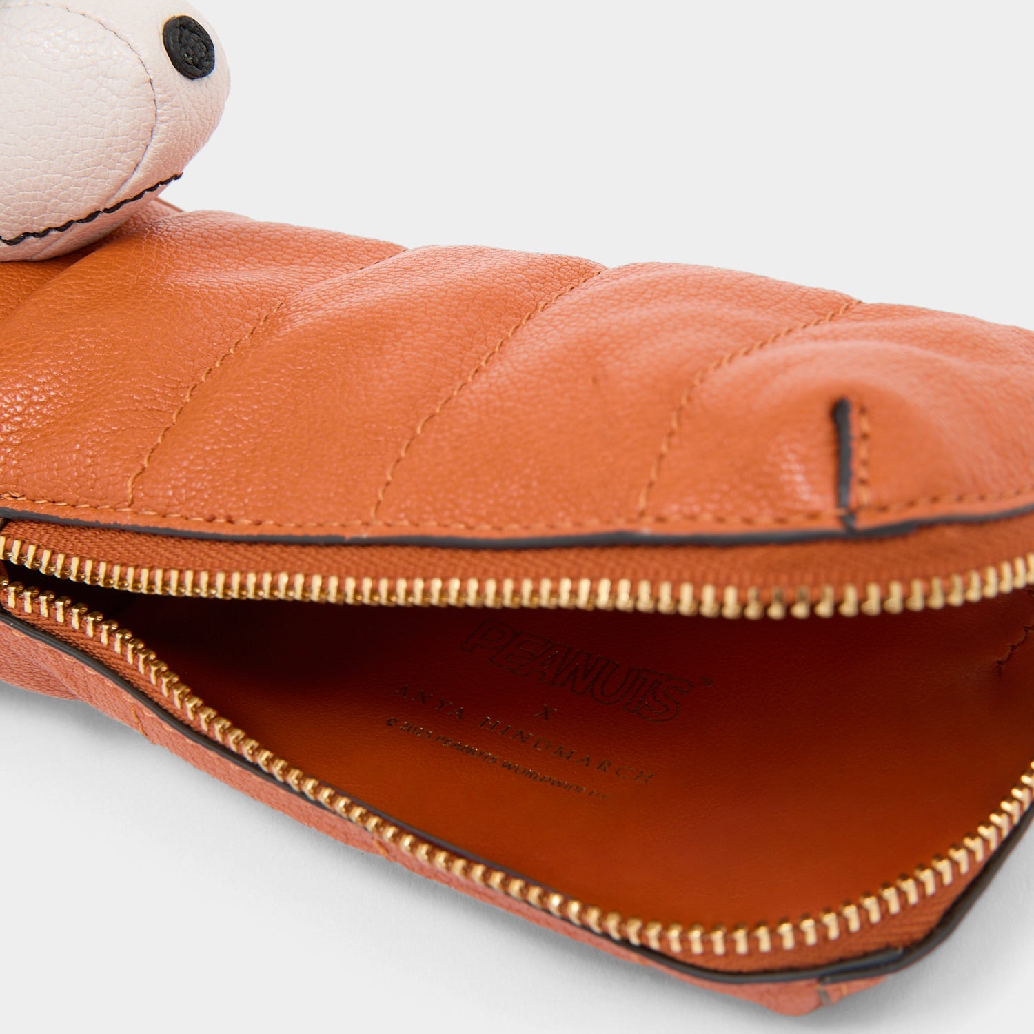 Peanuts Snoopy Pencil Case -

          
            Capra Leather in Dark Clementine Orange -
          

          Anya Hindmarch EU
