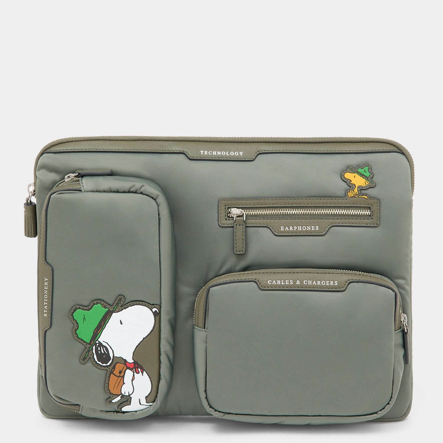 Peanuts Snoopy Tech Case -

          
            Recycled padded fabric in Fern Green -
          

          Anya Hindmarch EU

