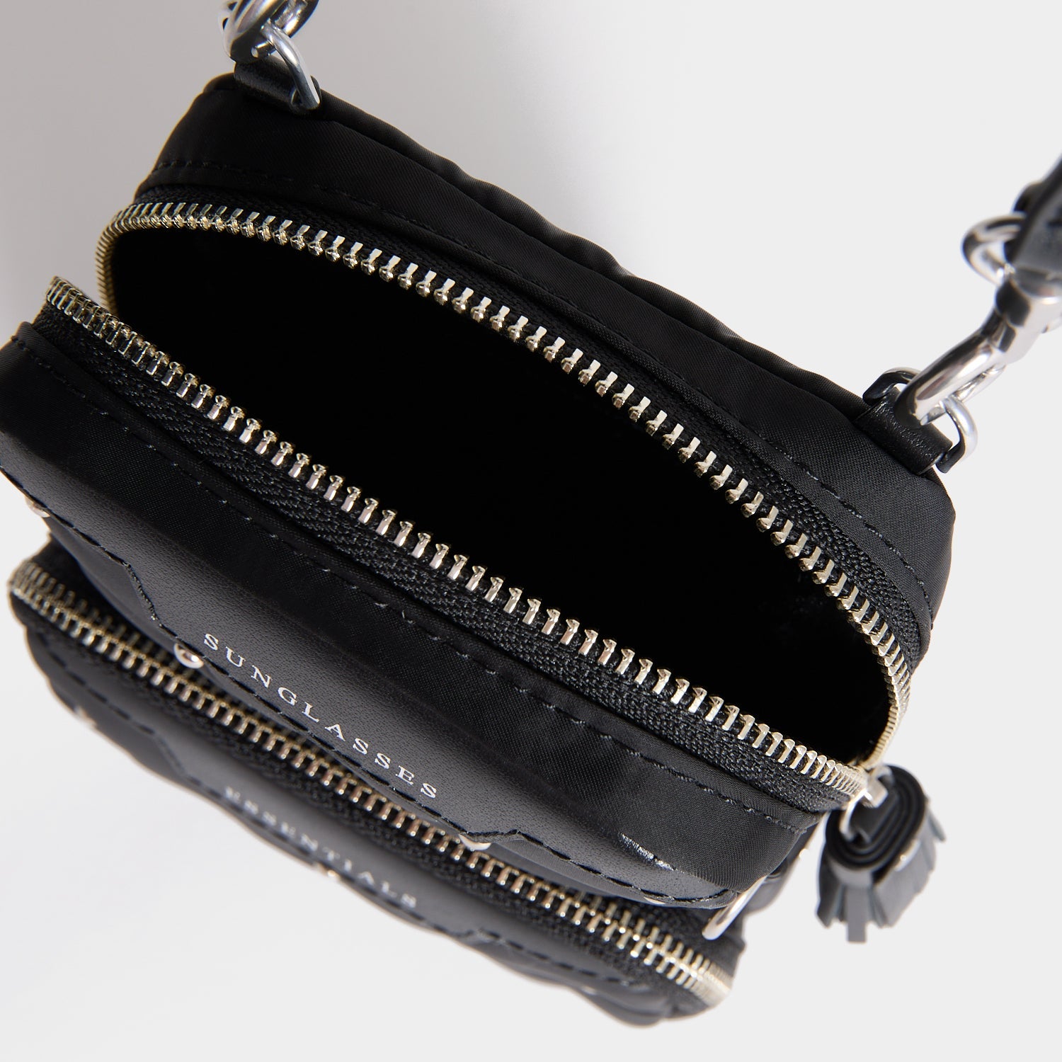Studs Essentials Cross-body -

          
            Recycled Satin/Calf Leather in Black -
          

          Anya Hindmarch EU
