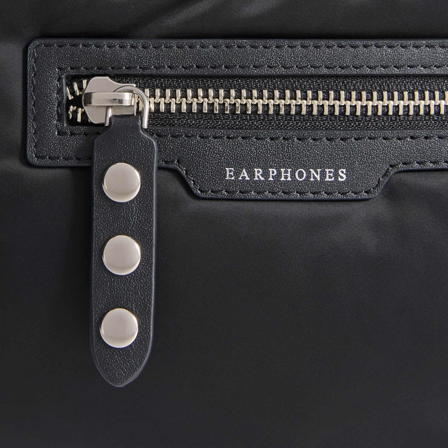 Studs Triple Zip Cross-body -

          
            Recycled Satin/Calf Leather in Black -
          

          Anya Hindmarch EU
