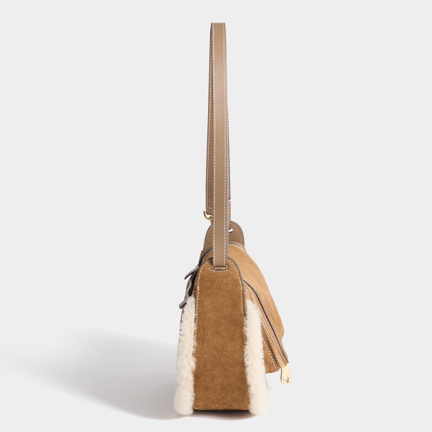 Vere Shearling Two-Way Cross-body -

          
            Shearling/Suede Leather in Moutarde -
          

          Anya Hindmarch EU
