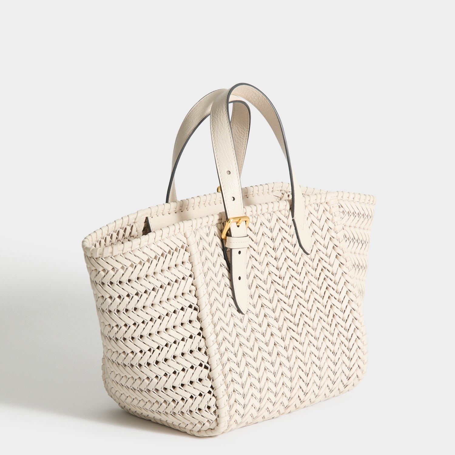Neeson Small Square Tote -

          
            Capra Leather in Chalk -
          

          Anya Hindmarch EU
