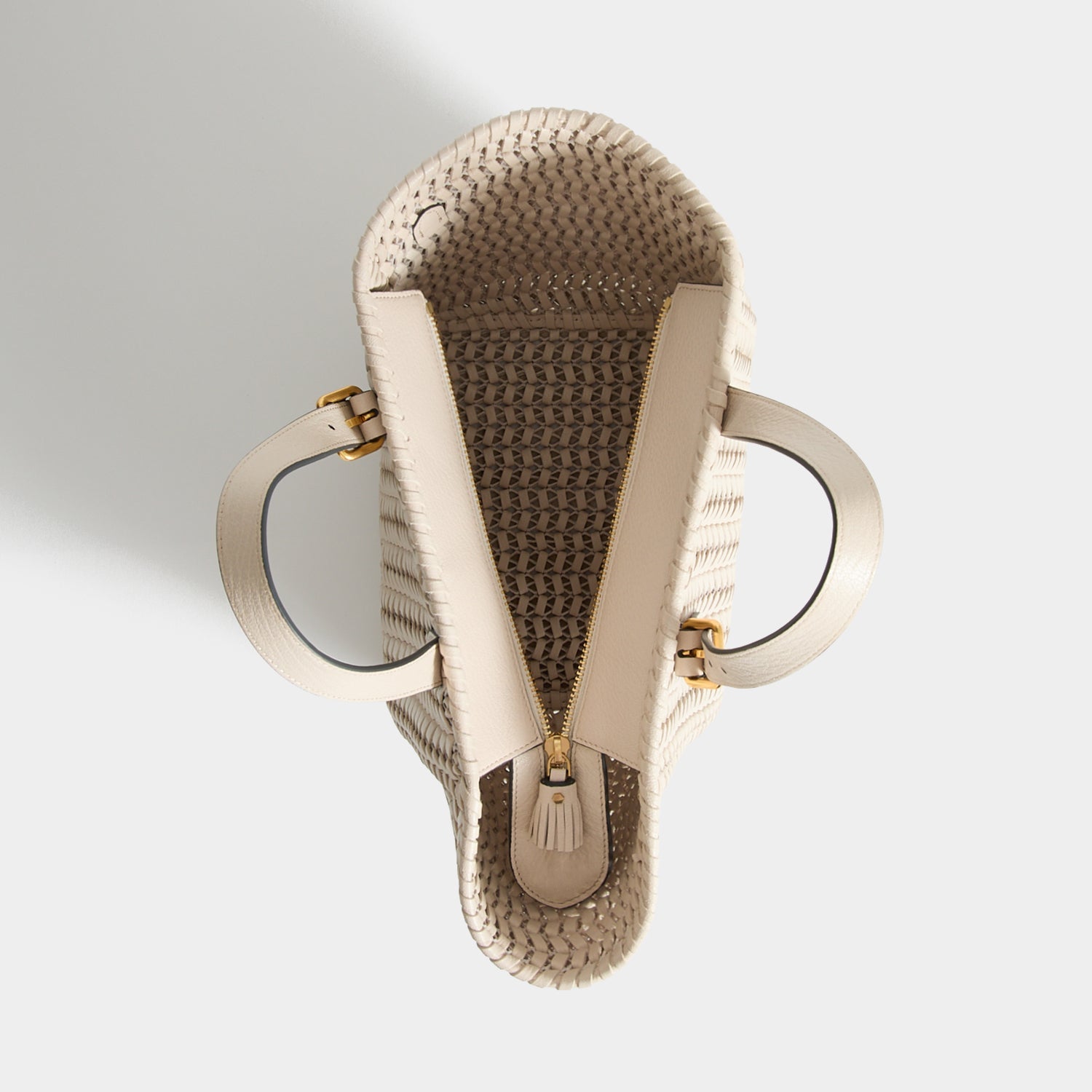 Neeson Small Square Tote -

          
            Capra Leather in Chalk -
          

          Anya Hindmarch EU
