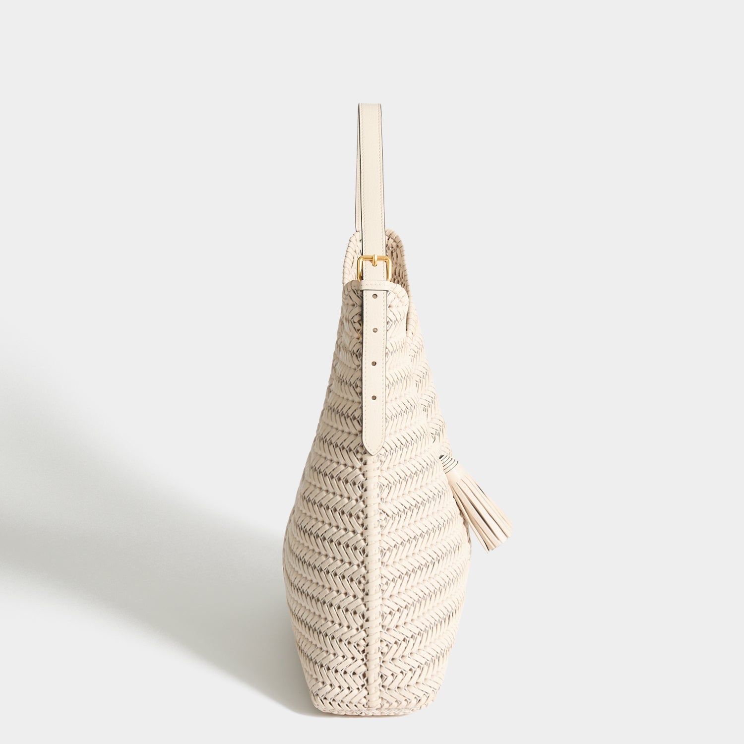 Neeson Tassel Hobo Bag -

          
            Capra Leather in Chalk -
          

          Anya Hindmarch EU
