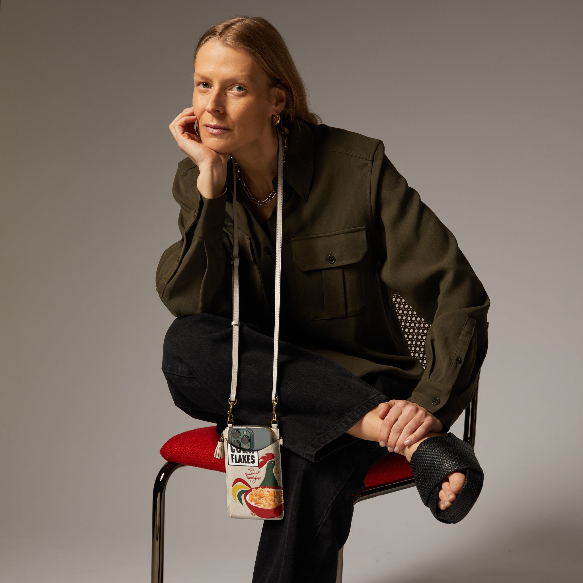 Zip Phone Anya Brands Corn flakes Zip Phone Pouch on Strap | Anya Hindmarch EU