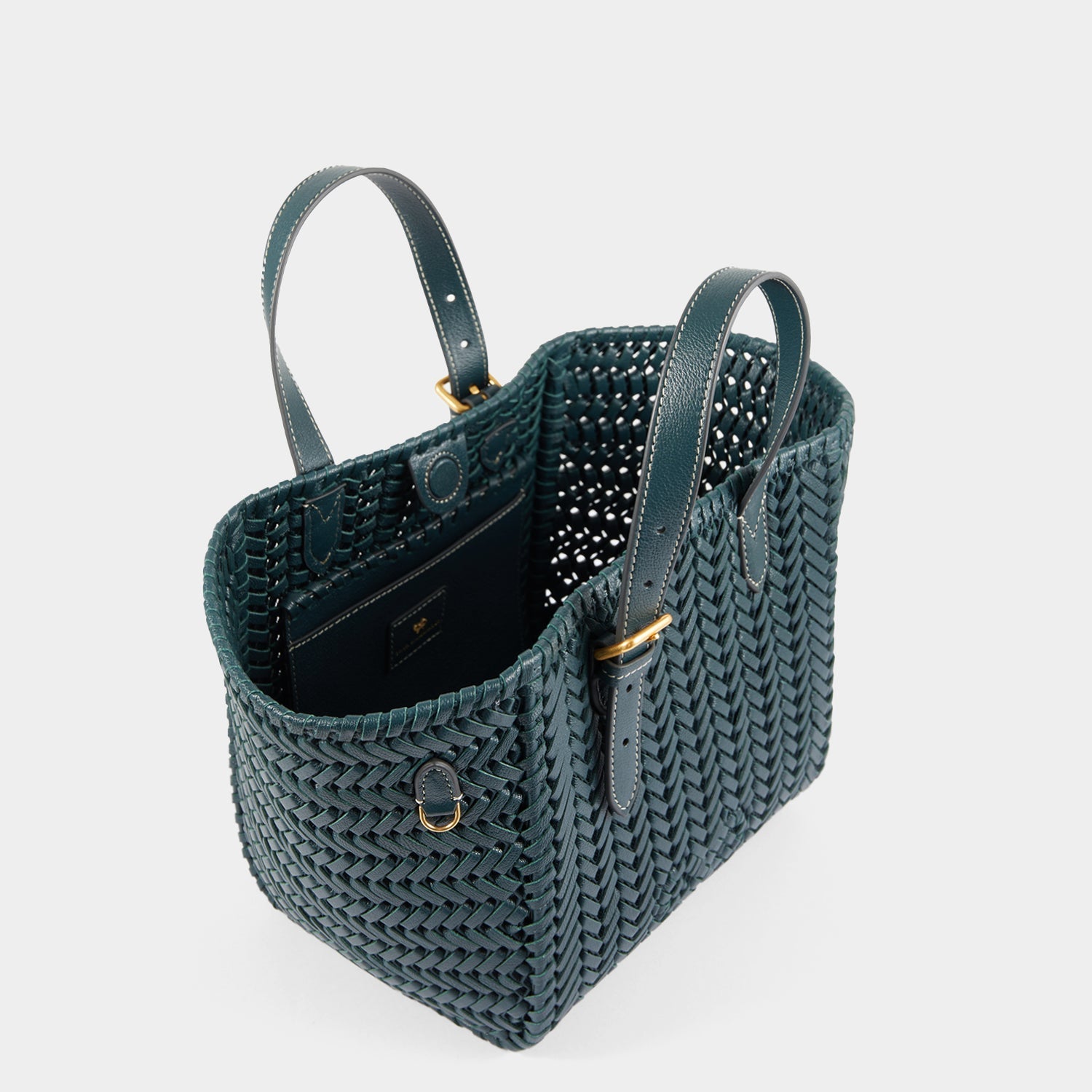 Neeson Small Square Tote -

                  
                    Capra Leather in Dark Holly -
                  

                  Anya Hindmarch EU
