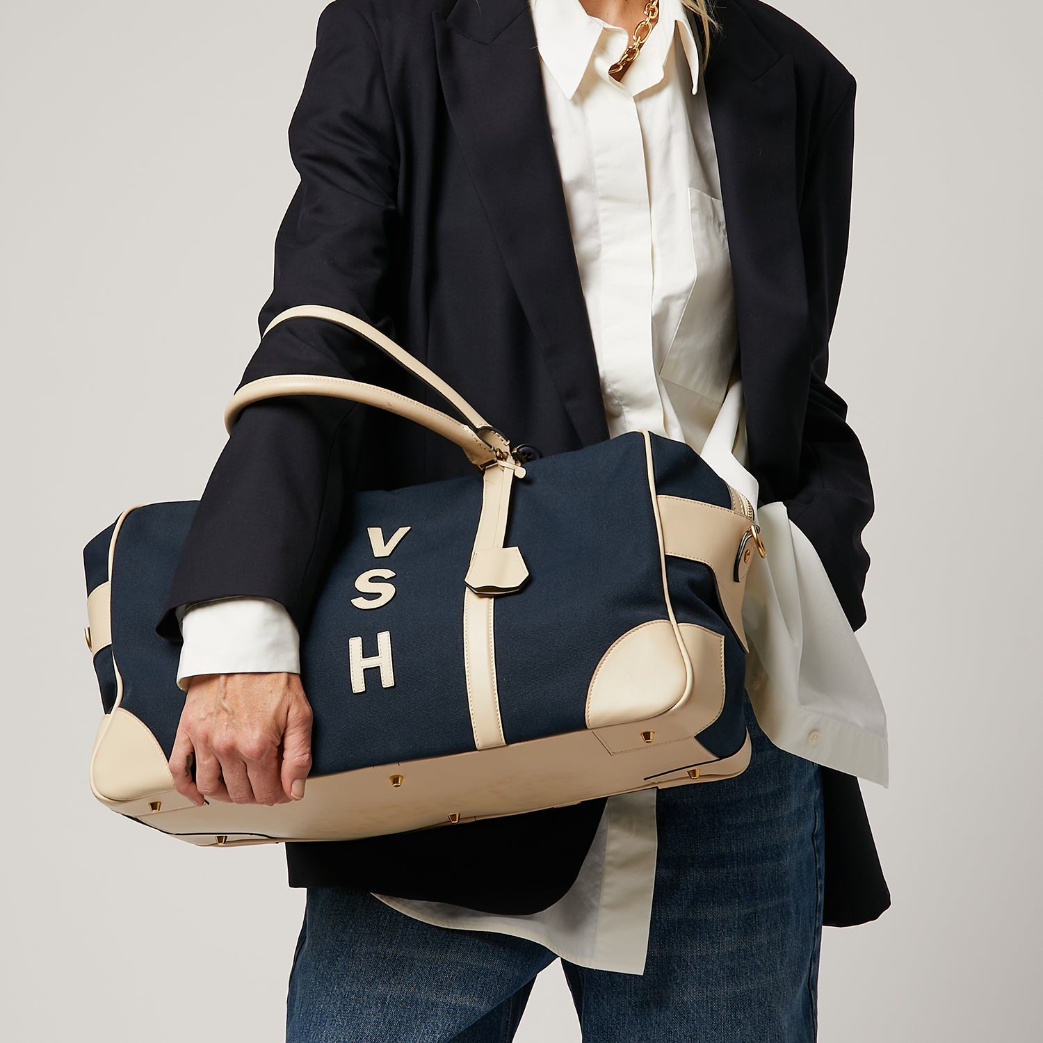 Bespoke Walton Latimer Weekend Bag -

          
            Recycled Canvas in Marine -
          

          Anya Hindmarch EU
