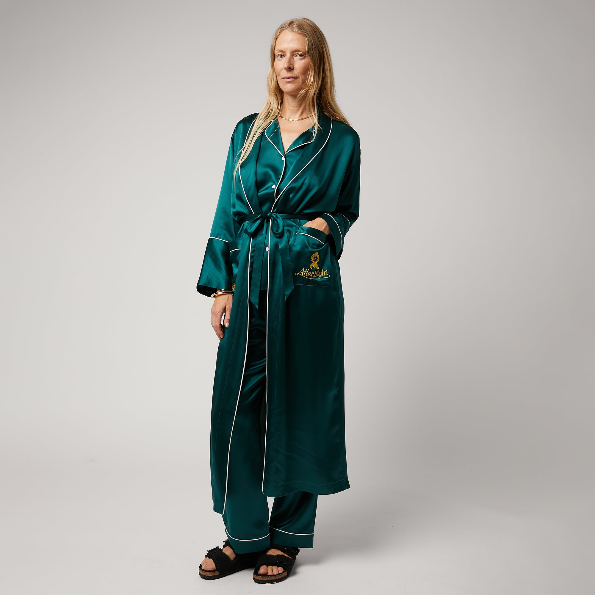 Anya Brands After Eight Robe -

                  
                    Silk in Dark Holly -
                  

                  Anya Hindmarch EU
