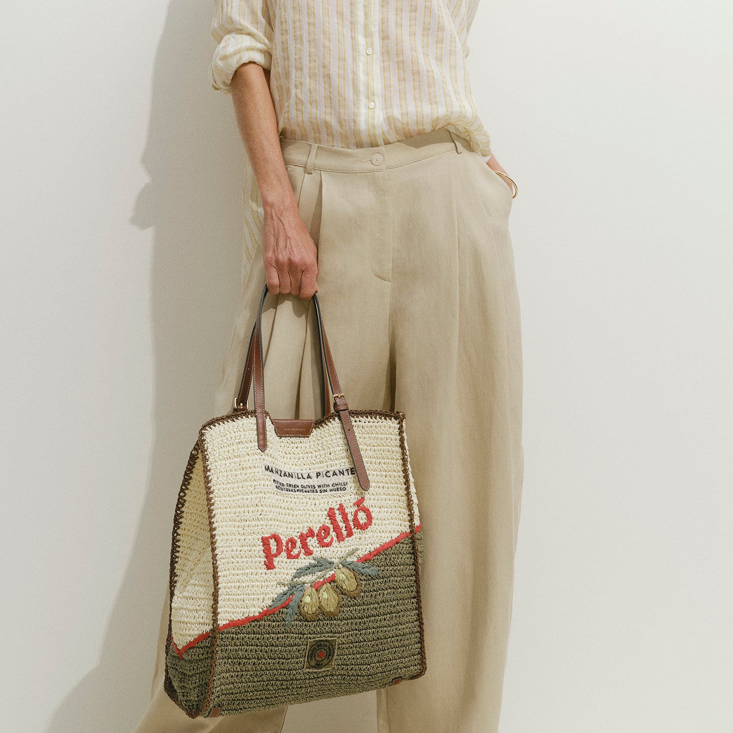 Anya Brands Perello N/S Tote -

          
            Paper Raffia in Chalk White -
          

          Anya Hindmarch EU
