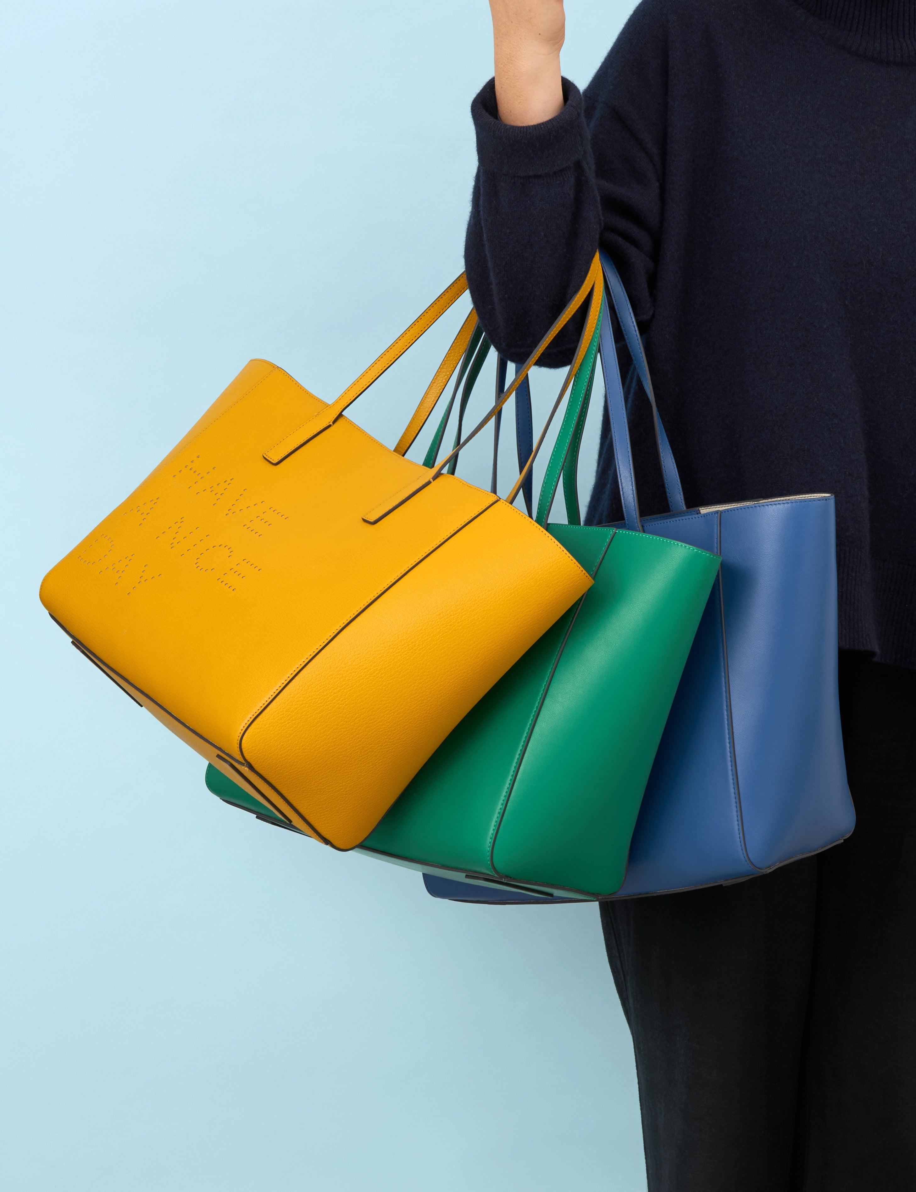 バッグ Anya Hindmarch Featherweight Ebury Tote Anya Hindmarch Neon Orange Leather Featherweight Smiley