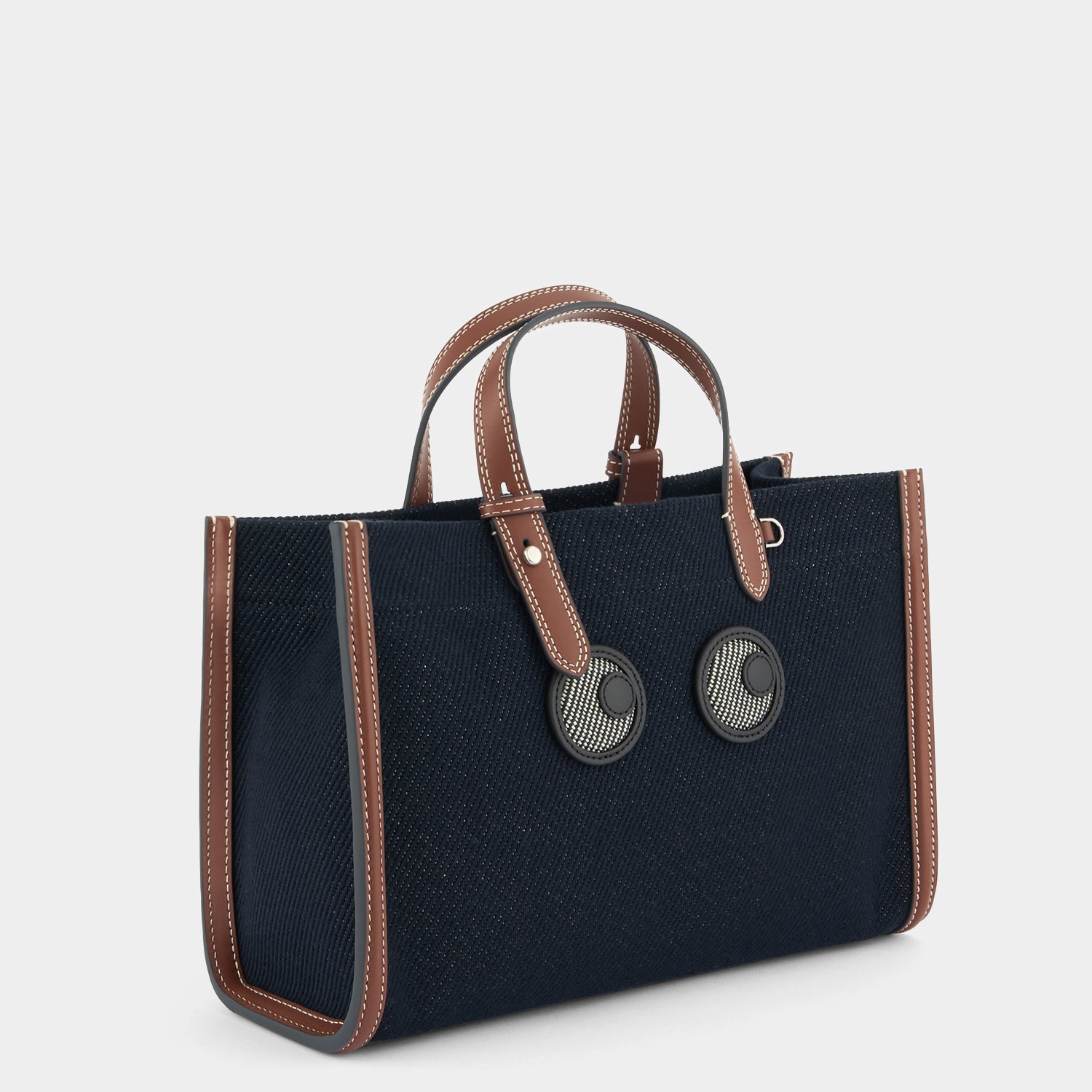 Mini E/W Eyes Tote -

          
            Cotton Drill in Navy -
          

          Anya Hindmarch EU
