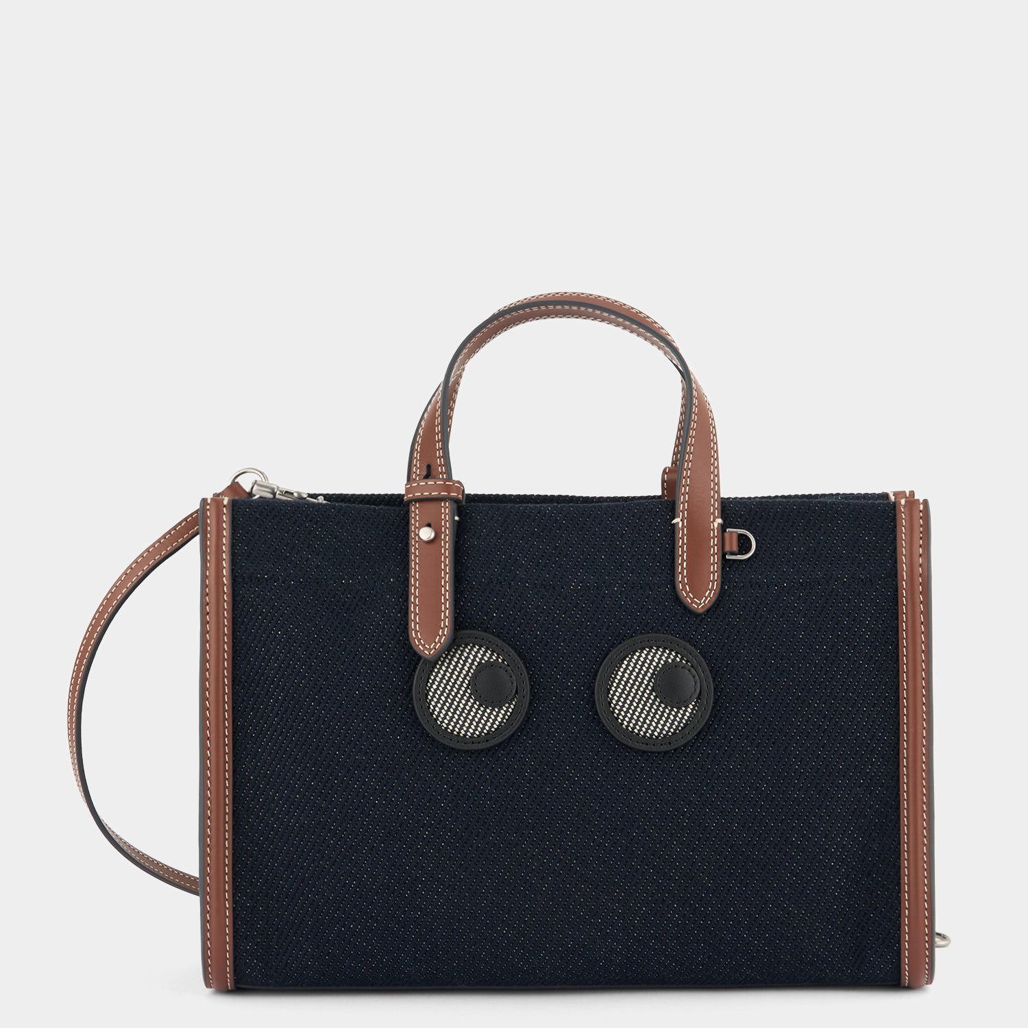 Mini E/W Eyes Tote -

          
            Cotton Drill in Navy -
          

          Anya Hindmarch EU
