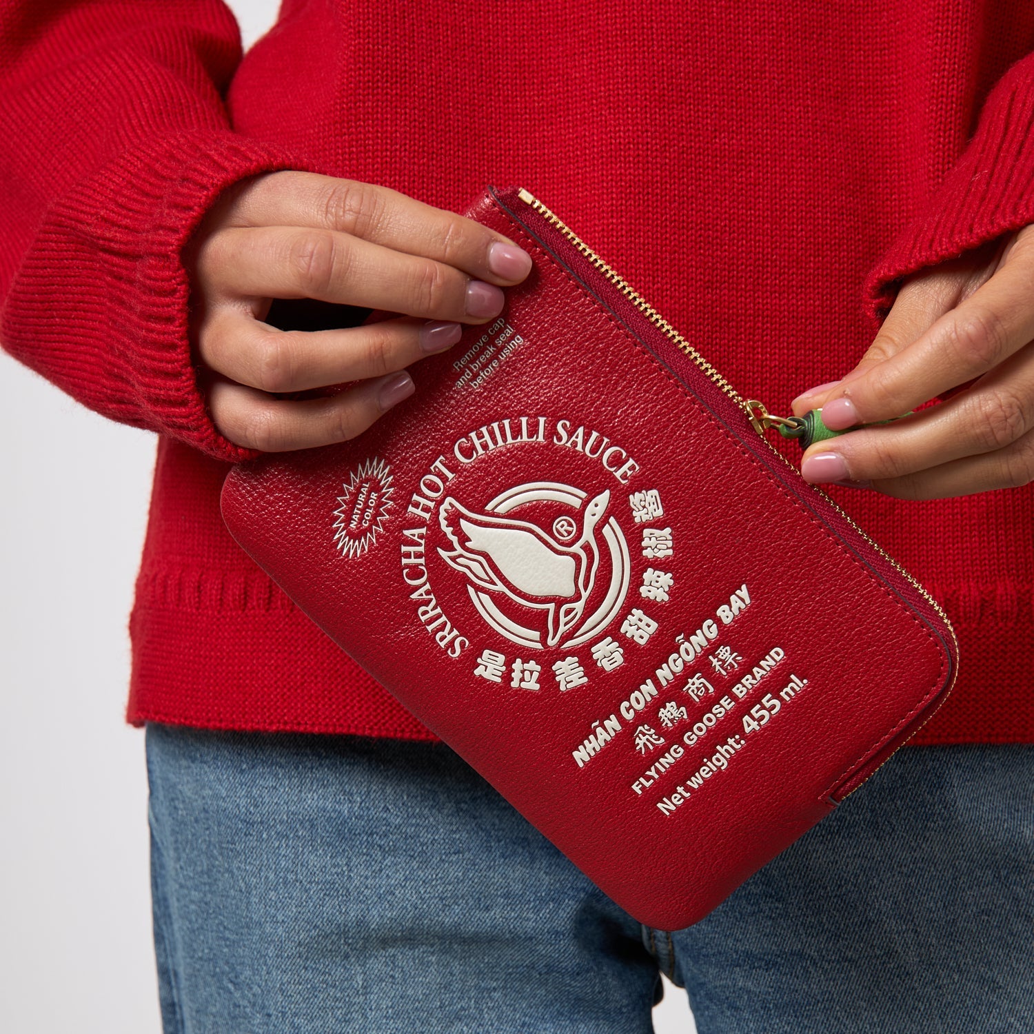 Anya Brands Flying Goose Sriracha Zip Loose Pocket -

          
            Smooth Leather in Russet Red -
          

          Anya Hindmarch EU
