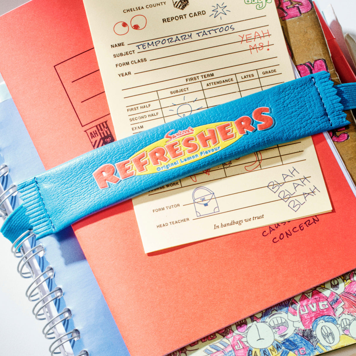 Anya Brands Refreshers Pen Case Bookmark -

          
            Calf Leather in Sea Blue -
          

          Anya Hindmarch EU
