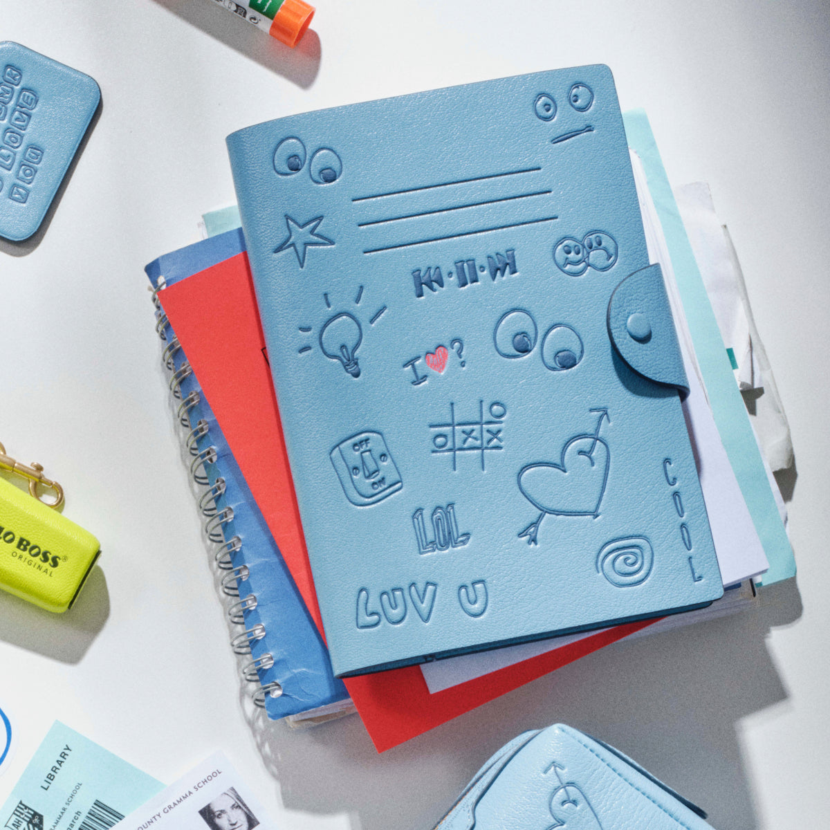 Scribble A5 Journal -

          
            Calf Leather in School Blue -
          

          Anya Hindmarch EU
