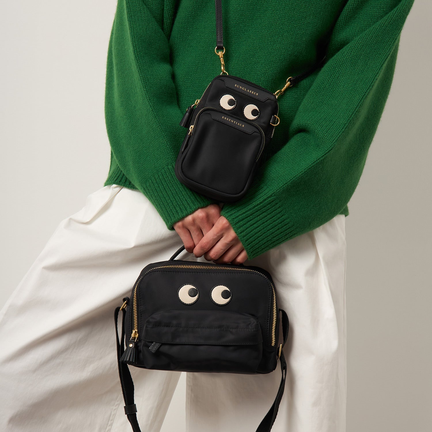 Eyes Cross-body -

          
            Regenerated ECONYL® in Black -
          

          Anya Hindmarch EU
