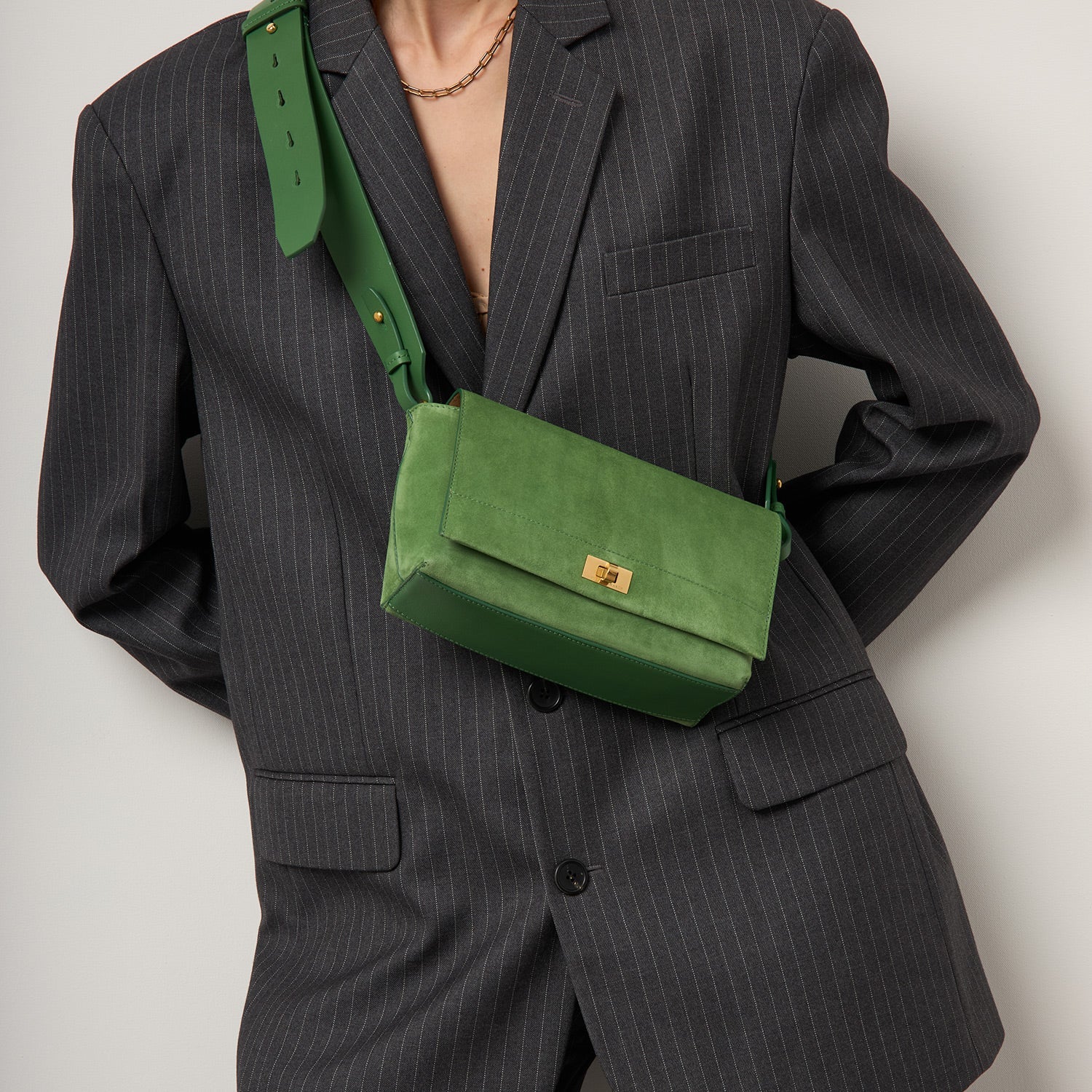 Mortimer Cross-body -

          
            Suede Leather in Pea Green -
          

          Anya Hindmarch EU
