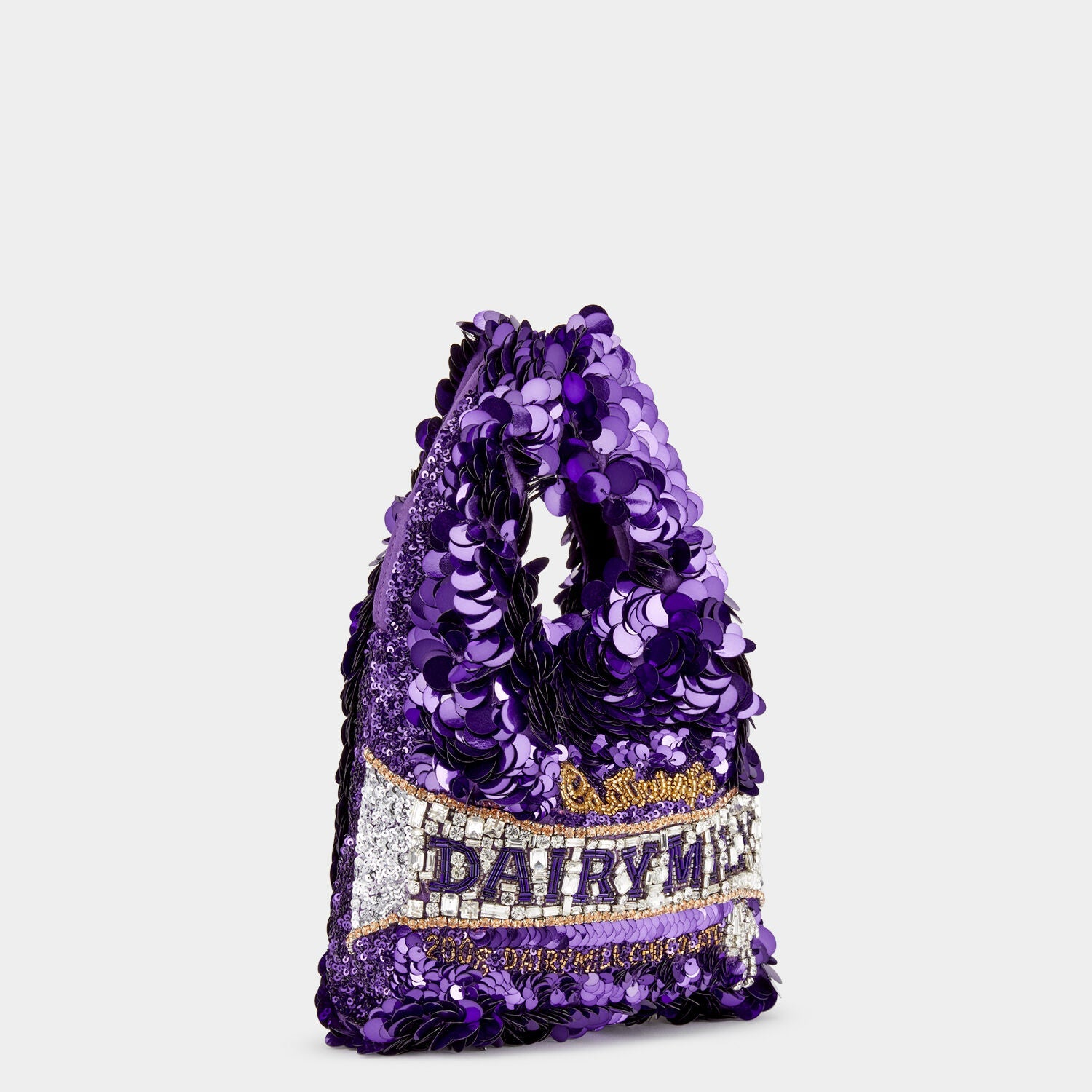 Anya Brands Dairy Milk Mini Tote -

          
            Sequins in Purple -
          

          Anya Hindmarch EU
