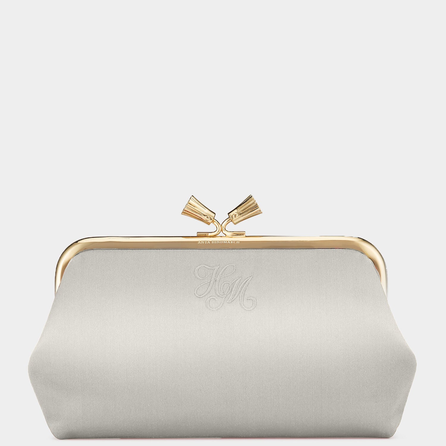 Bespoke Maud Tassel Clutch -

          
            Satin in Silver -
          

          Anya Hindmarch EU
