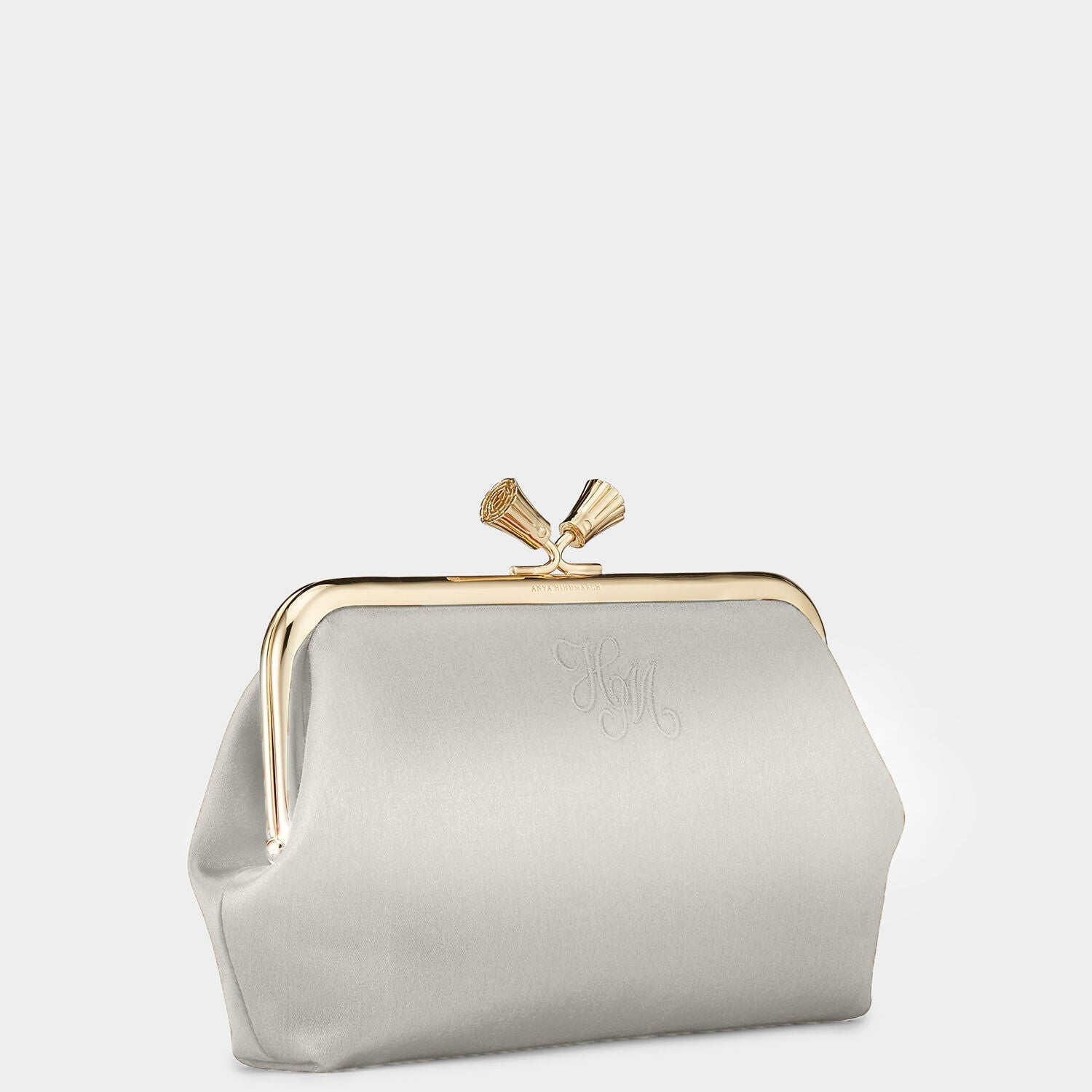 Bespoke Maud Tassel Clutch -

          
            Satin in Silver -
          

          Anya Hindmarch EU
