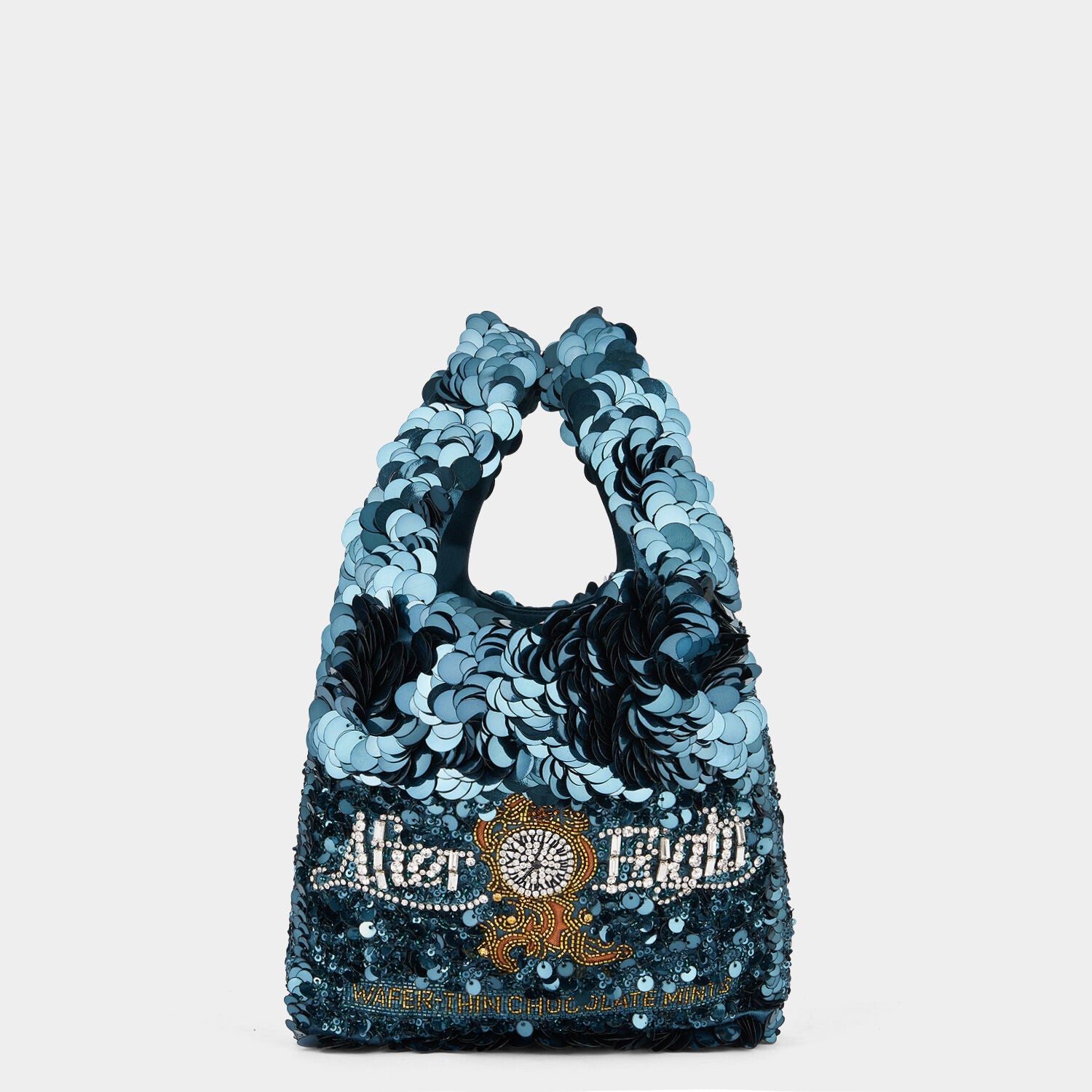 Anya Brands After Eight® Mini Tote -

          
            Recycled Satin in Dark Teal -
          

          Anya Hindmarch EU
