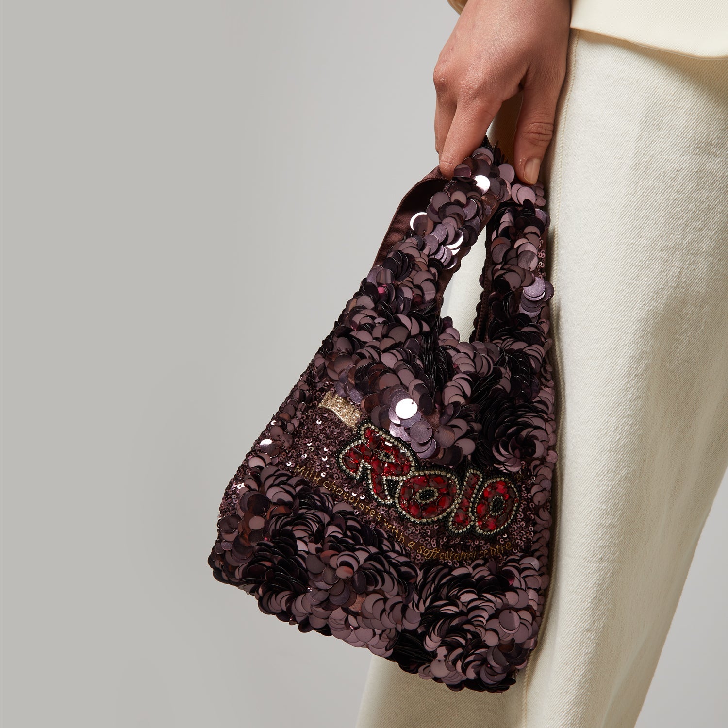 Anya Brands Rolo® Mini Tote -

                  
                    Recycled Satin in Dark Brown -
                  

                  Anya Hindmarch EU
