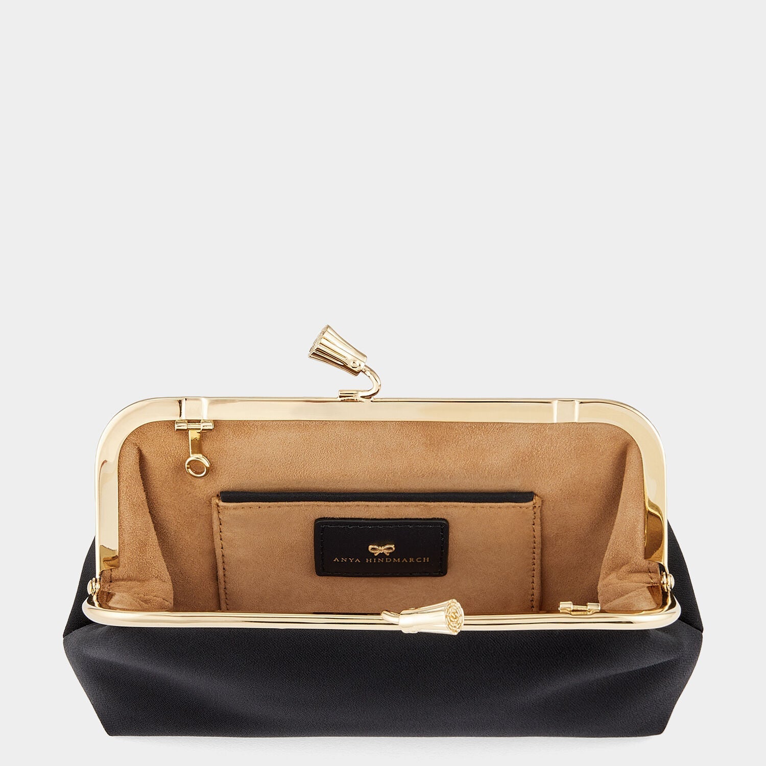 Maud Tassel Clutch -

          
            Recycled Satin in Black -
          

          Anya Hindmarch EU
