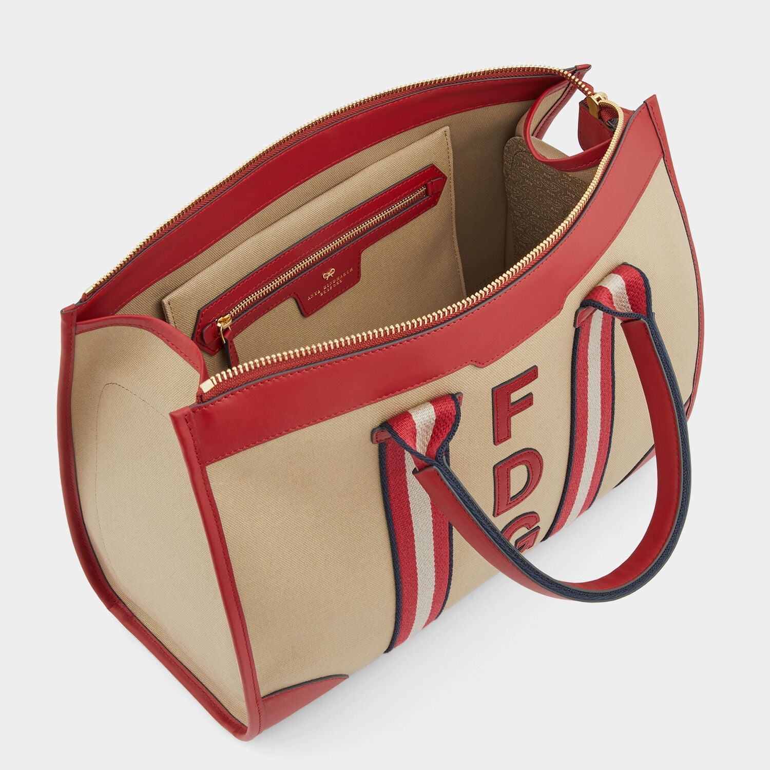 Bespoke Walton Zip Top Handbag -

          
            Canvas in Red -
          

          Anya Hindmarch EU
