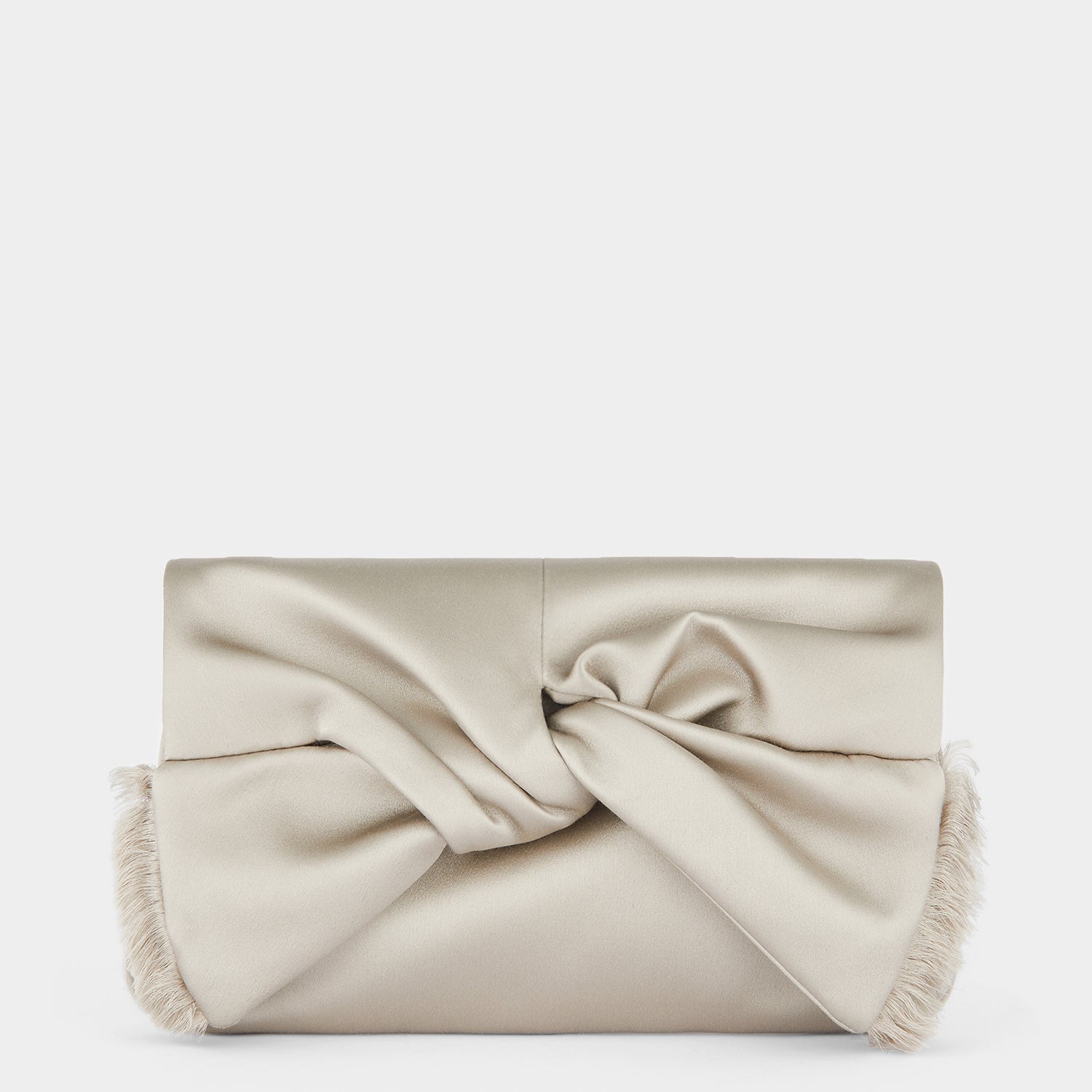 Bow Clutch -

          
            Satin in Silver -
          

          Anya Hindmarch EU
