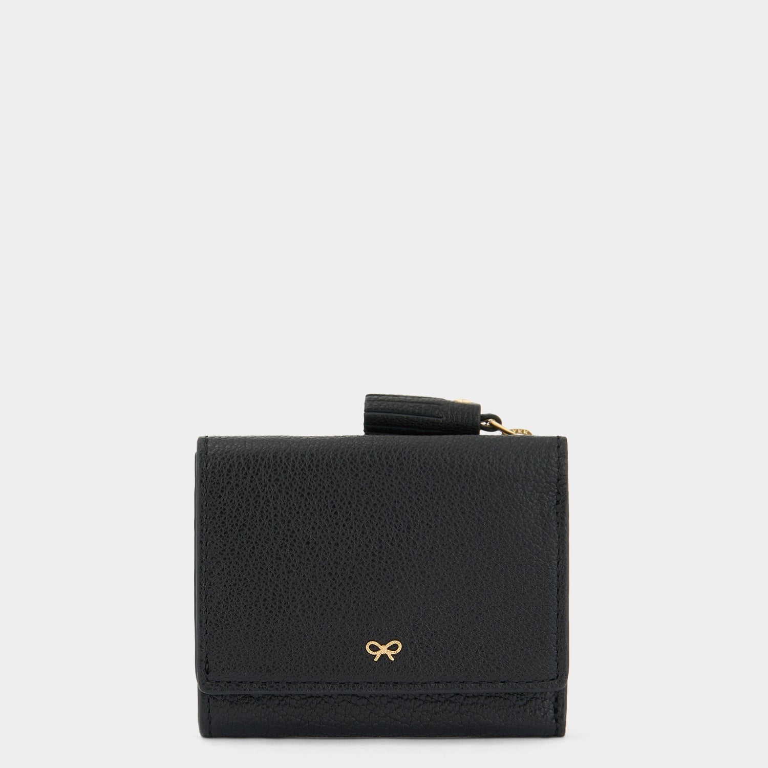 Peeping Eyes Mini Trifold Zip Wallet -

          
            Capra Leather in Black -
          

          Anya Hindmarch EU
