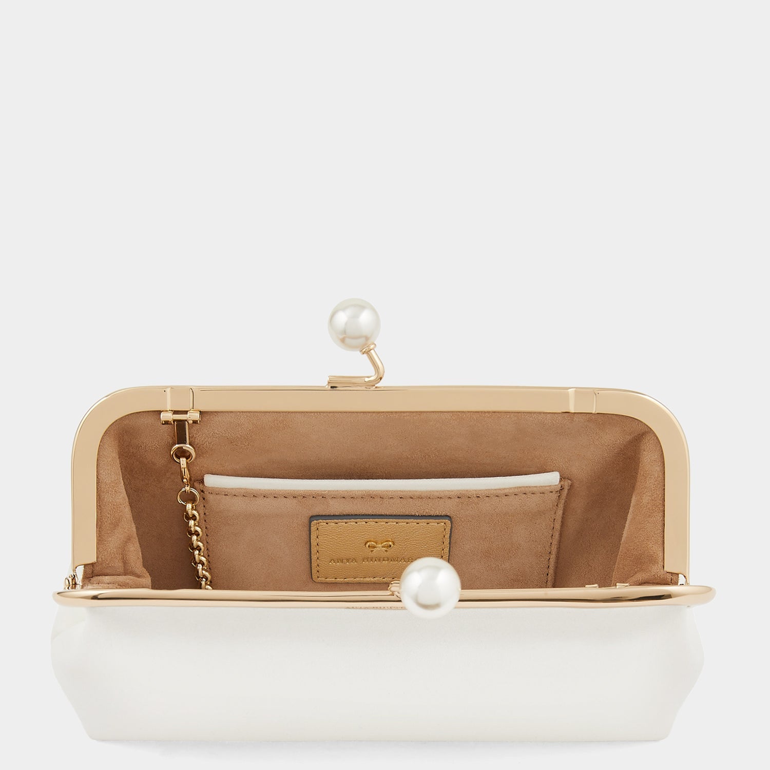 Maud Pearls Clutch -

          
            Recycled Satin in Ivory -
          

          Anya Hindmarch EU
