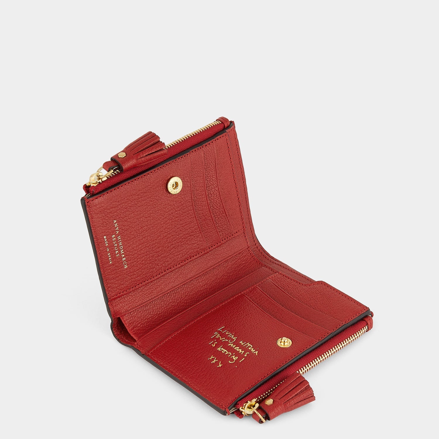 Small Double Zip Wallet -

          
            Capra Leather in Red -
          

          Anya Hindmarch EU
