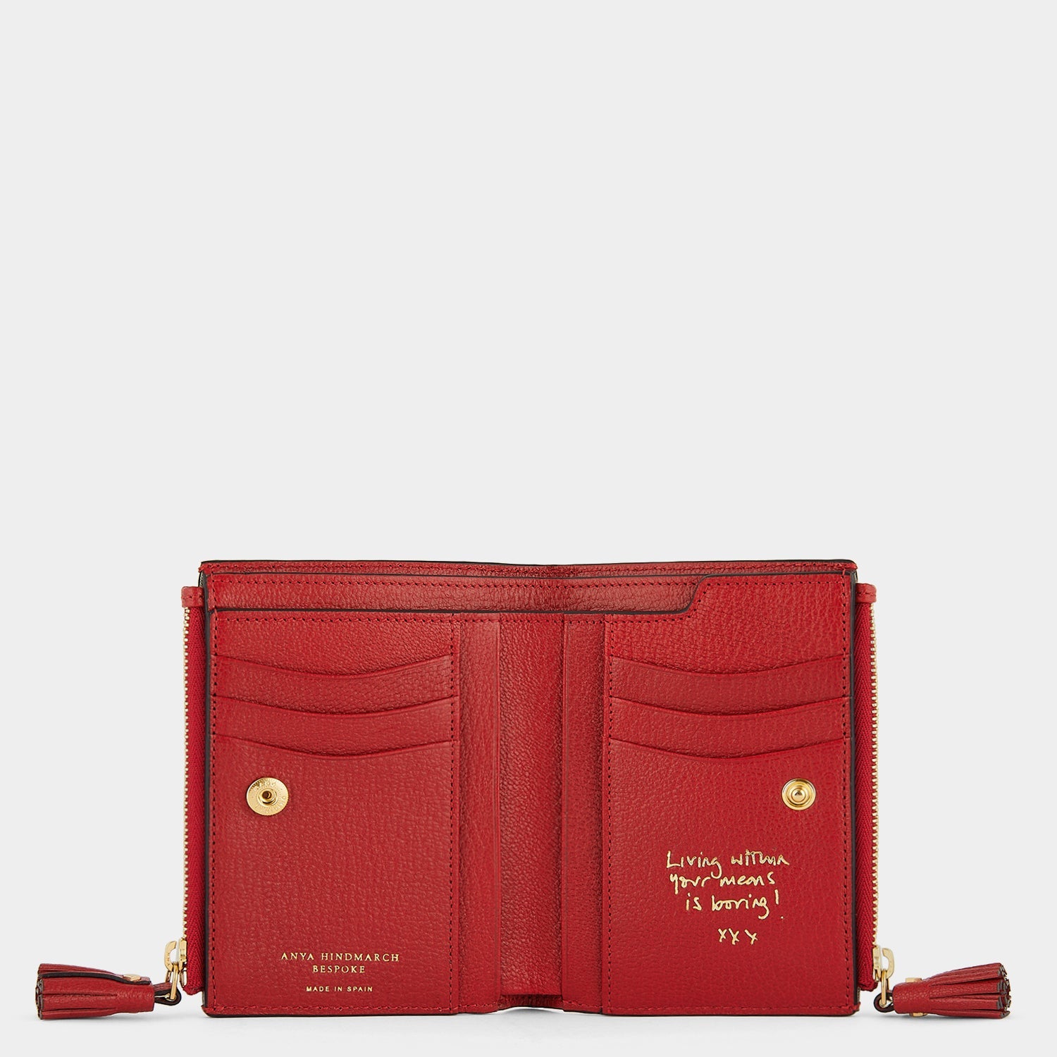 Small Double Zip Wallet -

          
            Capra Leather in Red -
          

          Anya Hindmarch EU
