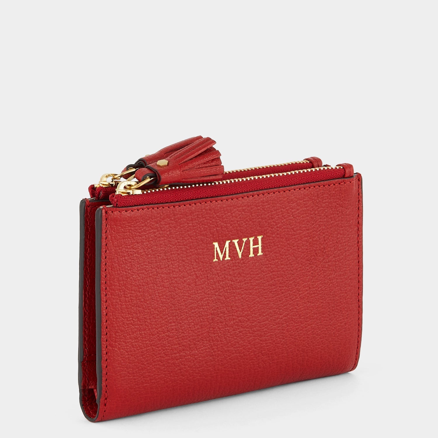 Small Double Zip Wallet -

          
            Capra Leather in Red -
          

          Anya Hindmarch EU
