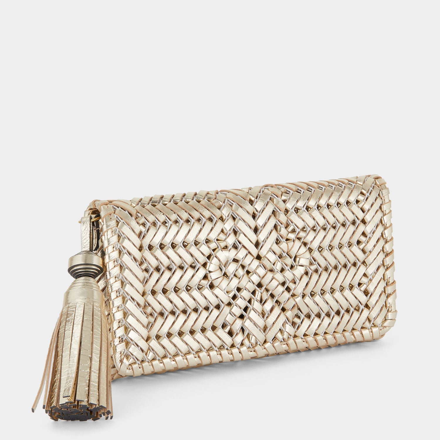 Neeson Tassel Clutch -

          
            Capra Leather in Gold -
          

          Anya Hindmarch EU
