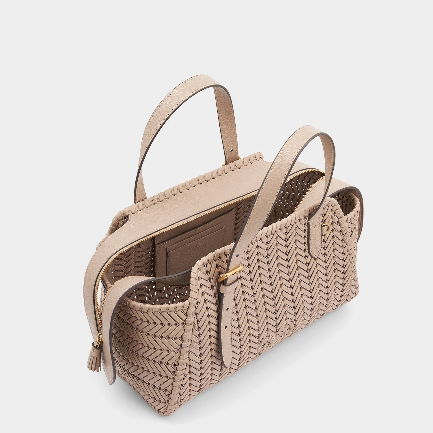 Neeson Zip Top Bag -

                  
                    Capra Leather in Light Nude -
                  

                  Anya Hindmarch EU
